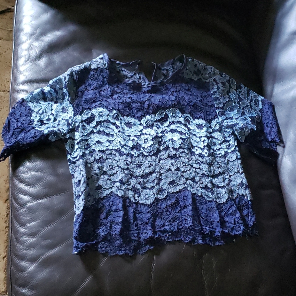 See through blue shirt